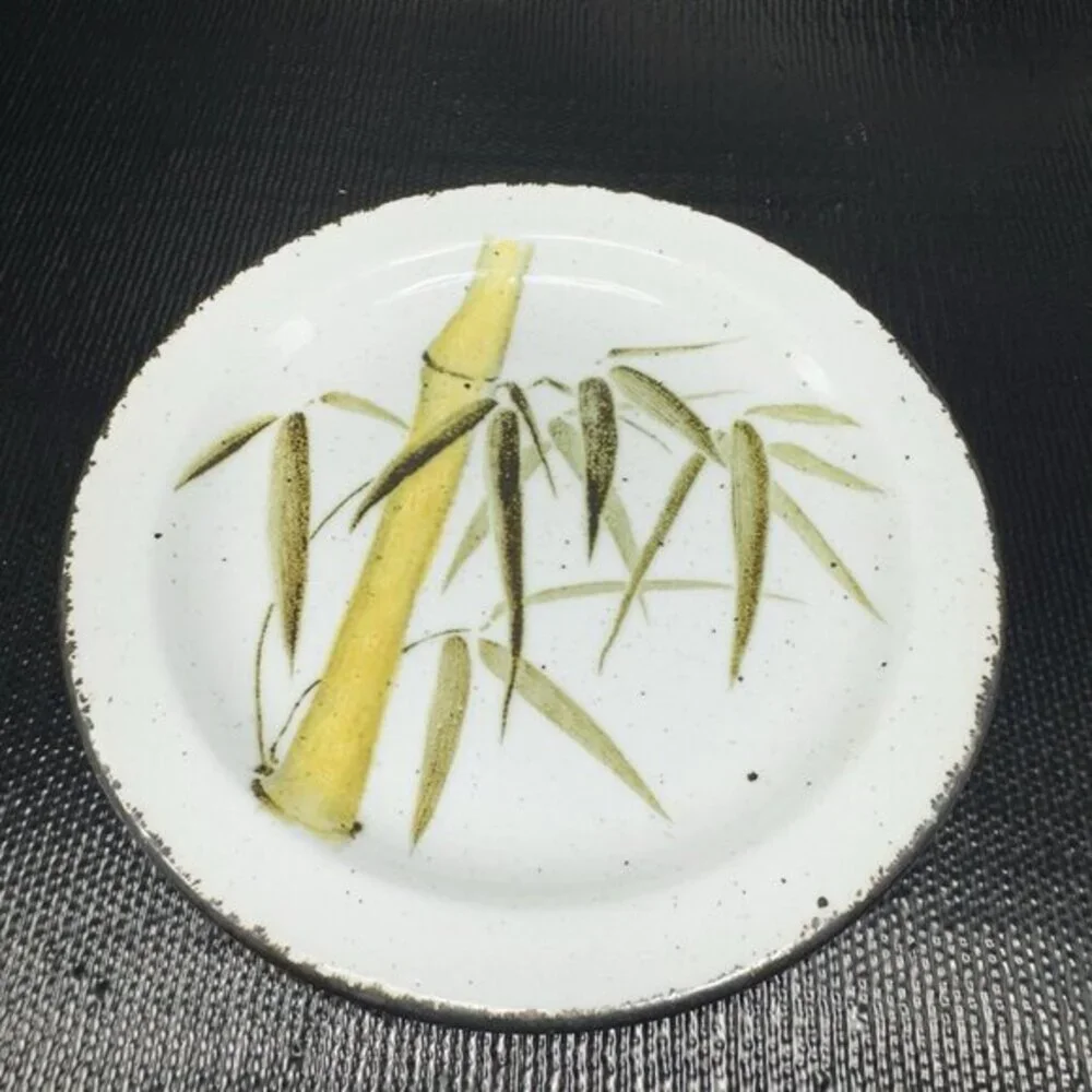 Midwinter Stonehenge Rangoon Dish Plate Set 2 Bamboo 7inch‎ Plates Dishes VTG